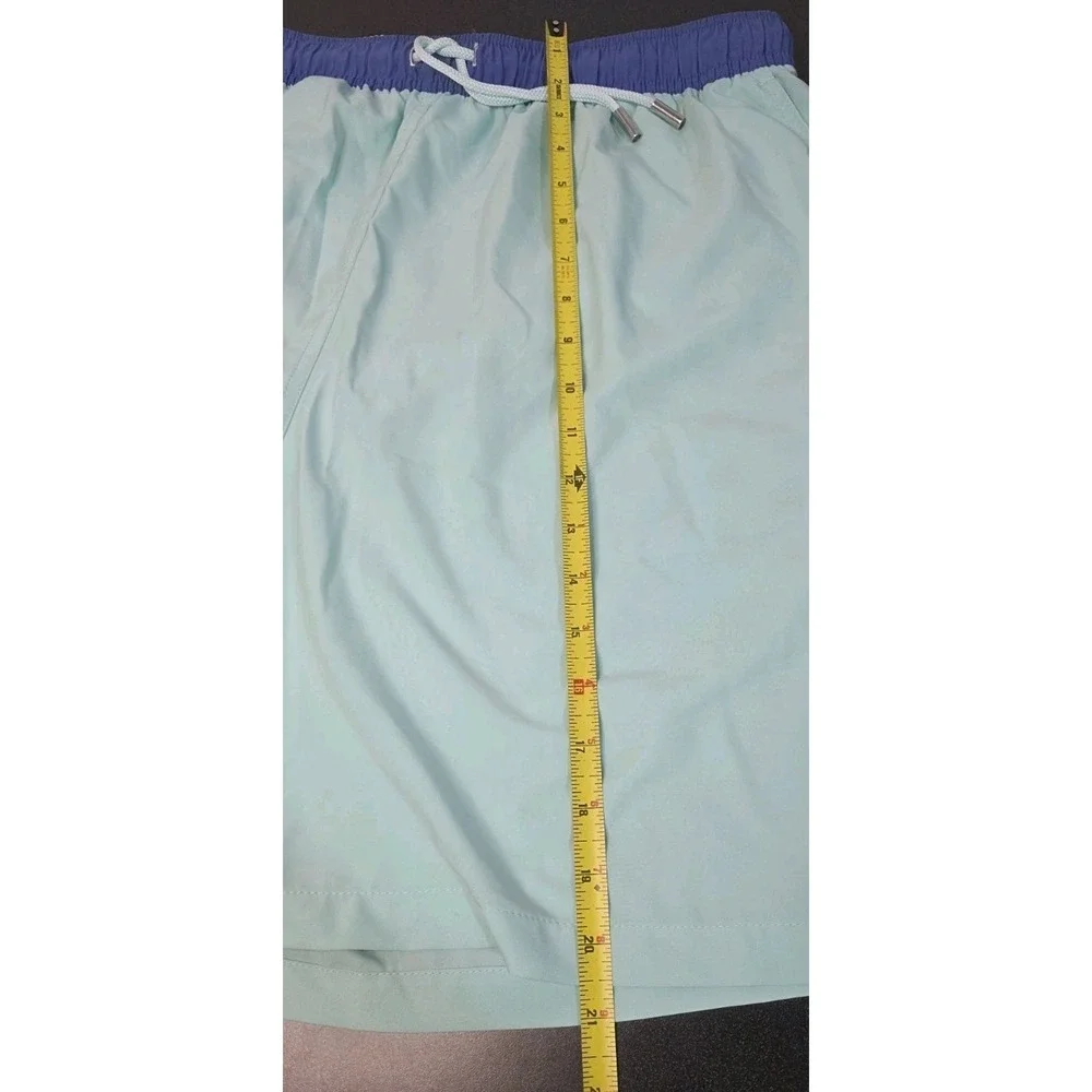 Peter Millar‎ Shorts Men XL Teal Seaside Collection Lined Swim Trunks Beach